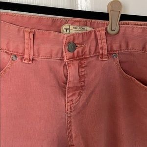 FREE PEOPLE RUST RED SKINNY JEANS